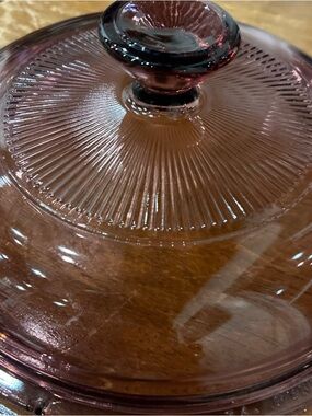 Pyrex Pink Glass Covered Casserole Dish Lid
